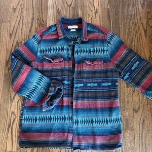 Urban Outfitters Blanket Stripe Jacquard Flannel Button-Down Shirt